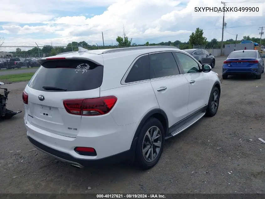 5XYPHDA5XKG499900 2019 Kia Sorento 3.3L Ex