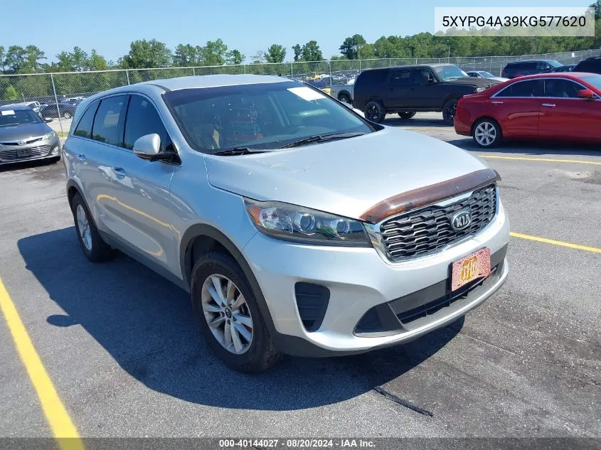 2019 Kia Sorento 2.4L L VIN: 5XYPG4A39KG577620 Lot: 40144027