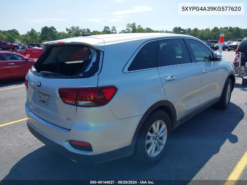 2019 Kia Sorento 2.4L L VIN: 5XYPG4A39KG577620 Lot: 40144027