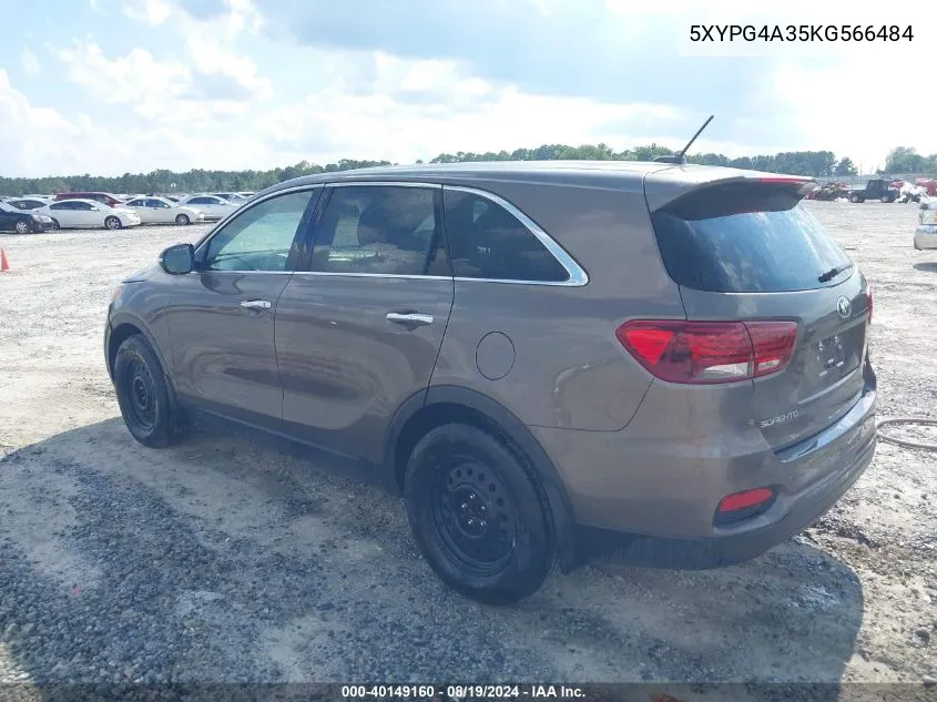 5XYPG4A35KG566484 2019 Kia Sorento 2.4L Lx