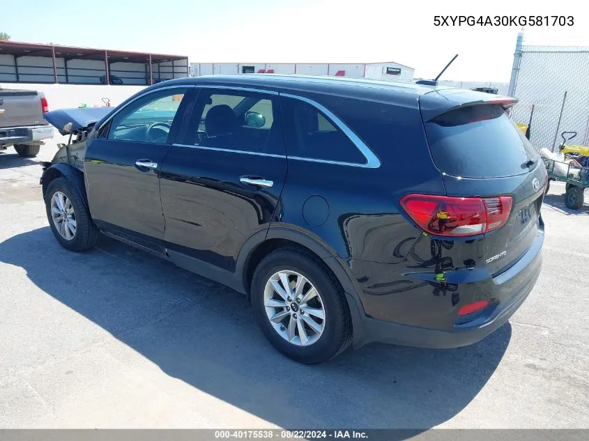 5XYPG4A30KG581703 2019 Kia Sorento 2.4L L