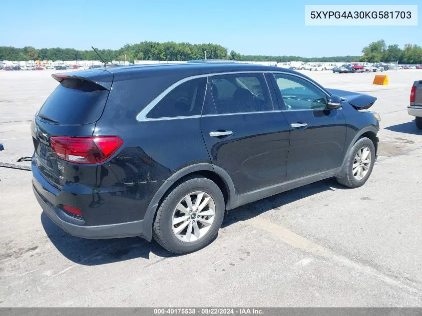 5XYPG4A30KG581703 2019 Kia Sorento 2.4L L