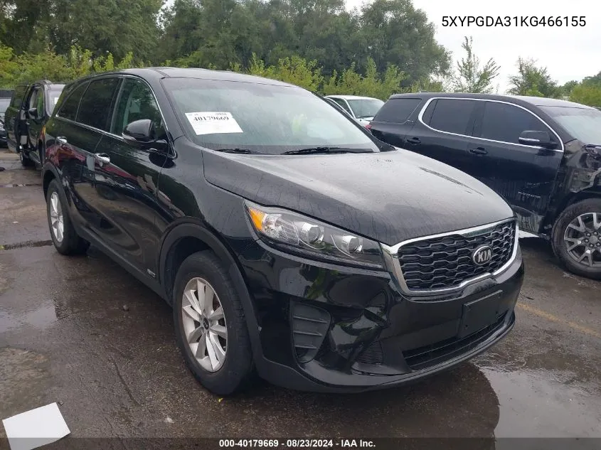 5XYPGDA31KG466155 2019 Kia Sorento 2.4L Lx