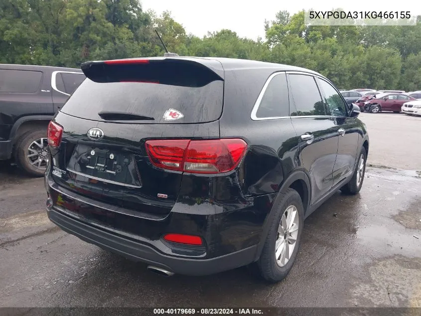 5XYPGDA31KG466155 2019 Kia Sorento 2.4L Lx