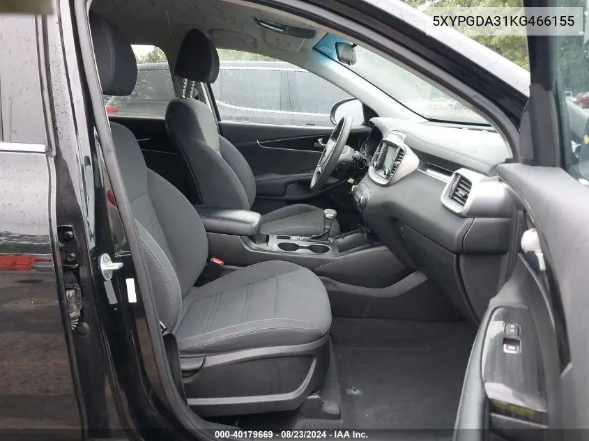 5XYPGDA31KG466155 2019 Kia Sorento 2.4L Lx