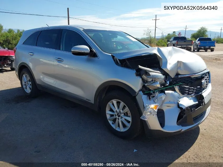 5XYPGDA52KG564340 2019 Kia Sorento 3.3L Lx