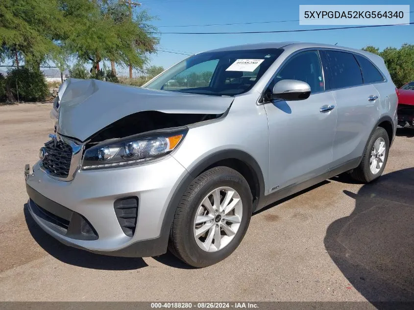 5XYPGDA52KG564340 2019 Kia Sorento 3.3L Lx