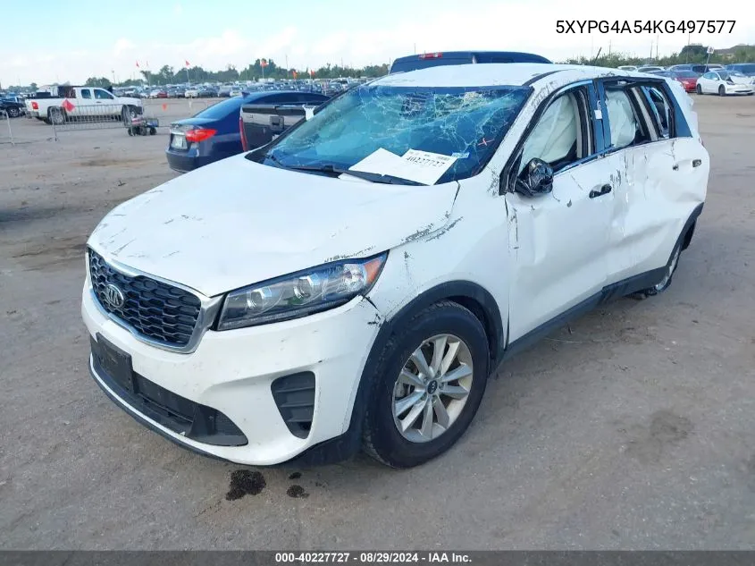 2019 Kia Sorento 3.3L Lx VIN: 5XYPG4A54KG497577 Lot: 40227727