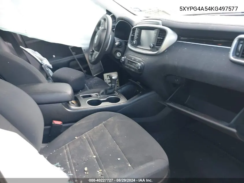 2019 Kia Sorento 3.3L Lx VIN: 5XYPG4A54KG497577 Lot: 40227727