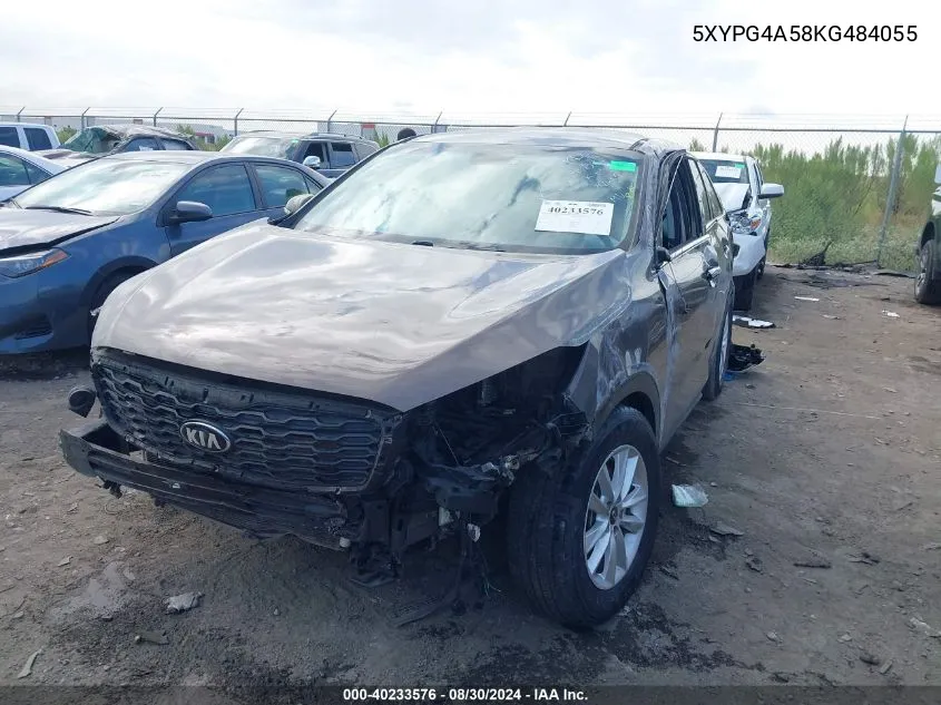 2019 Kia Sorento 3.3L Lx VIN: 5XYPG4A58KG484055 Lot: 40233576