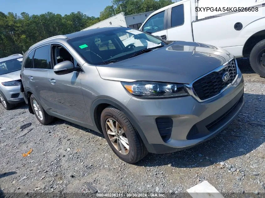 2019 Kia Sorento 3.3L Lx VIN: 5XYPG4A54KG526608 Lot: 40236211