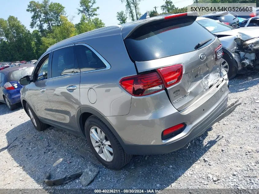 2019 Kia Sorento 3.3L Lx VIN: 5XYPG4A54KG526608 Lot: 40236211