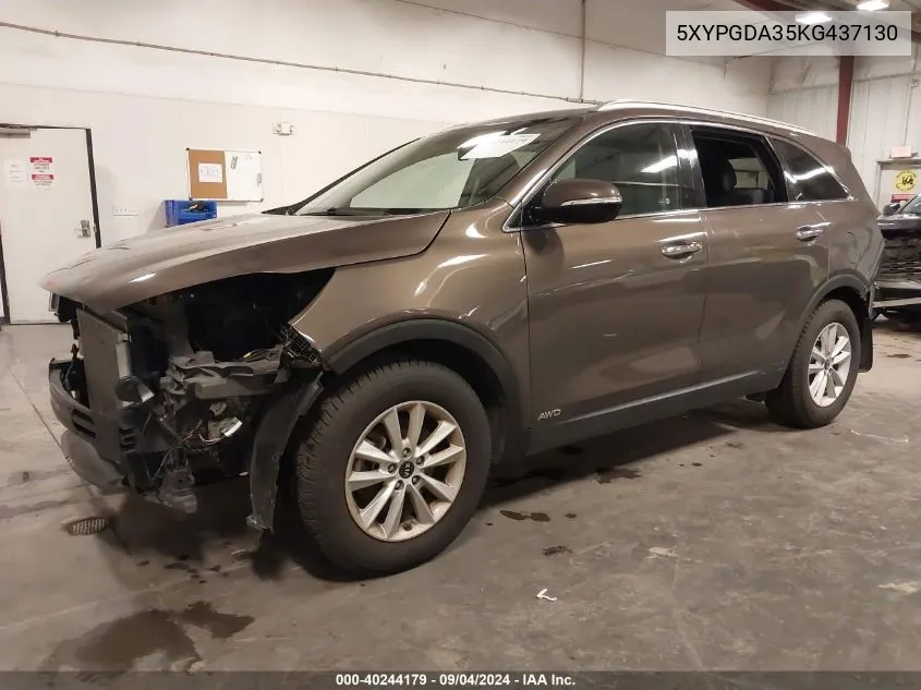 5XYPGDA35KG437130 2019 Kia Sorento 2.4L Lx