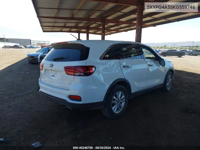 2019 Kia Sorento 3.3L Lx VIN: 5XYPG4A55KG559746 Lot: 40246759