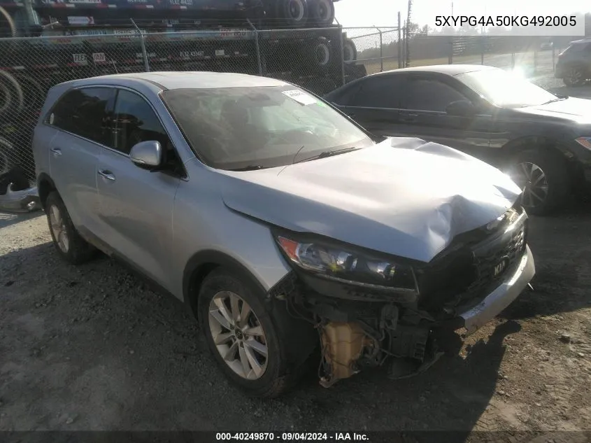 2019 Kia Sorento 3.3L Lx VIN: 5XYPG4A50KG492005 Lot: 40249870