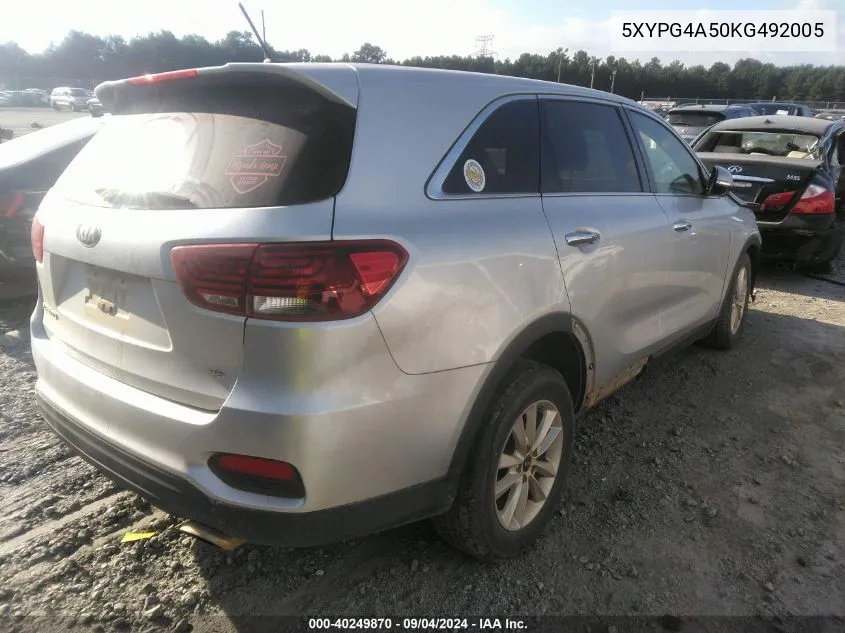 2019 Kia Sorento 3.3L Lx VIN: 5XYPG4A50KG492005 Lot: 40249870