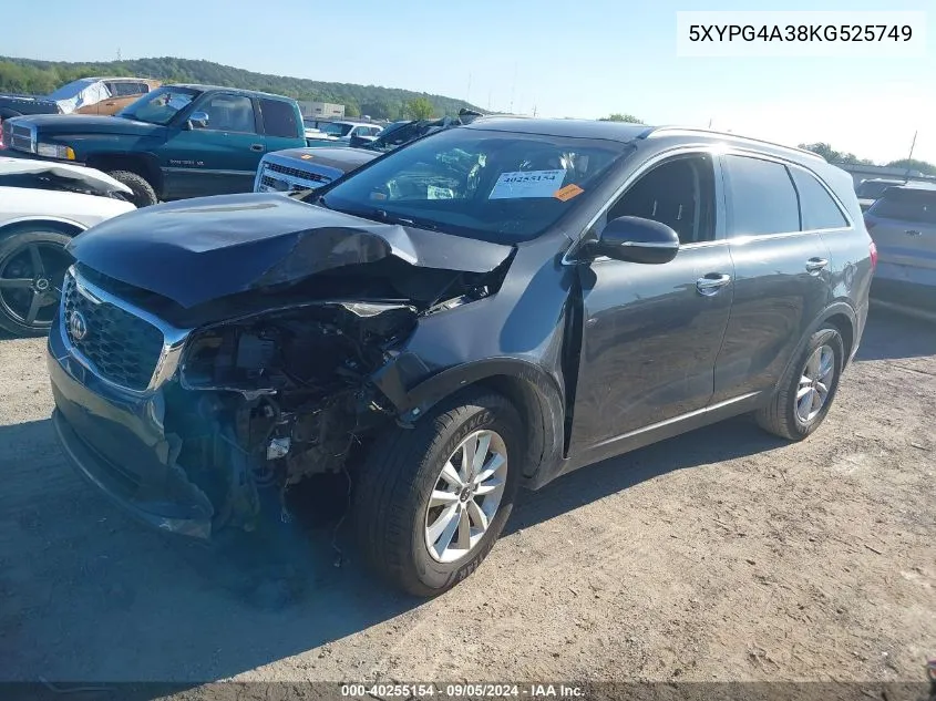 2019 Kia Sorento L/Lx VIN: 5XYPG4A38KG525749 Lot: 40255154