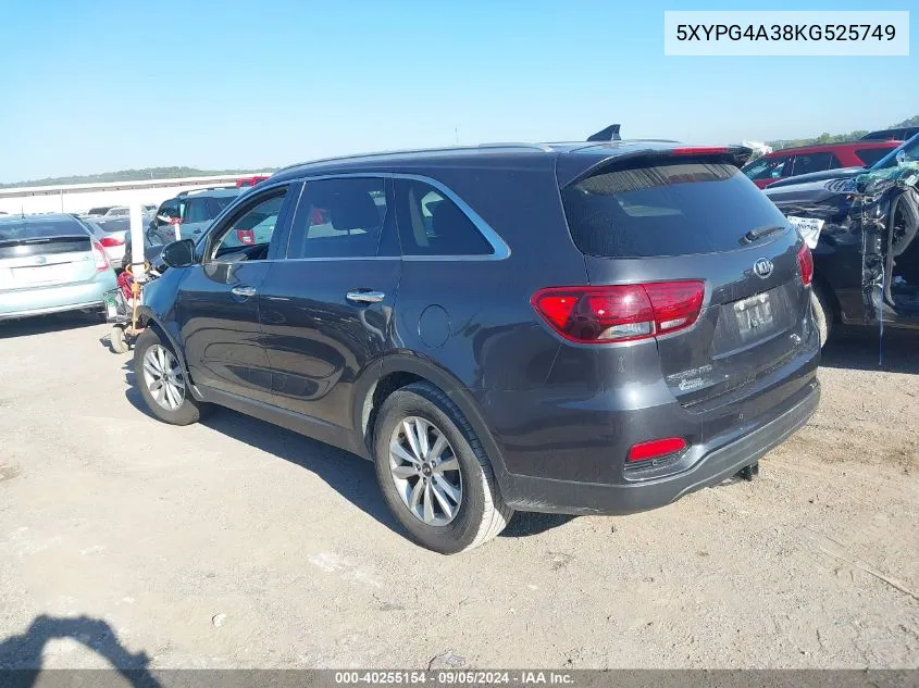 2019 Kia Sorento L/Lx VIN: 5XYPG4A38KG525749 Lot: 40255154