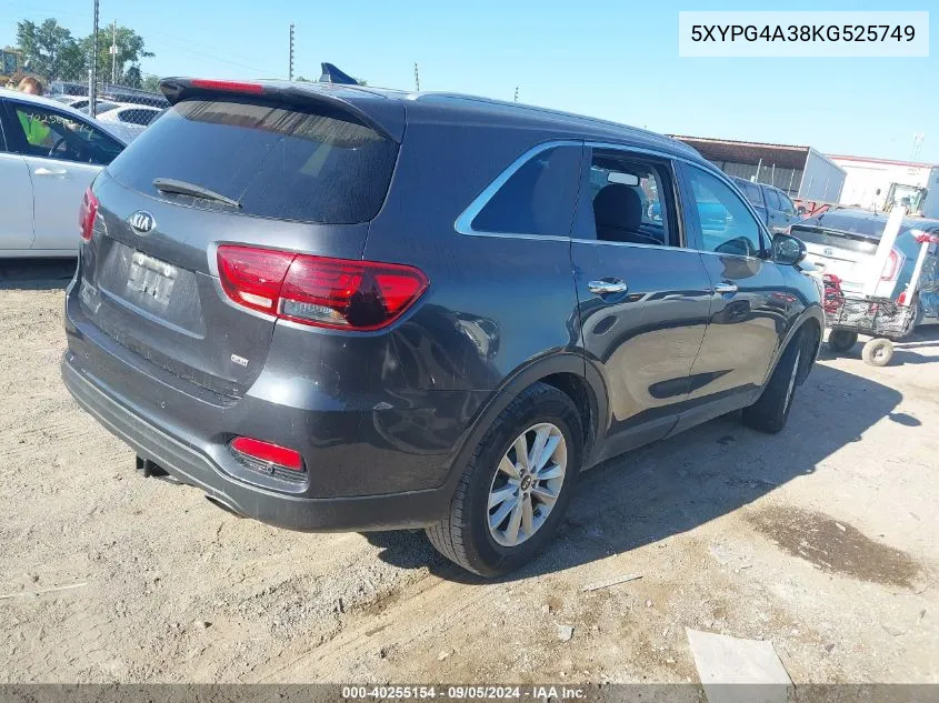 2019 Kia Sorento L/Lx VIN: 5XYPG4A38KG525749 Lot: 40255154