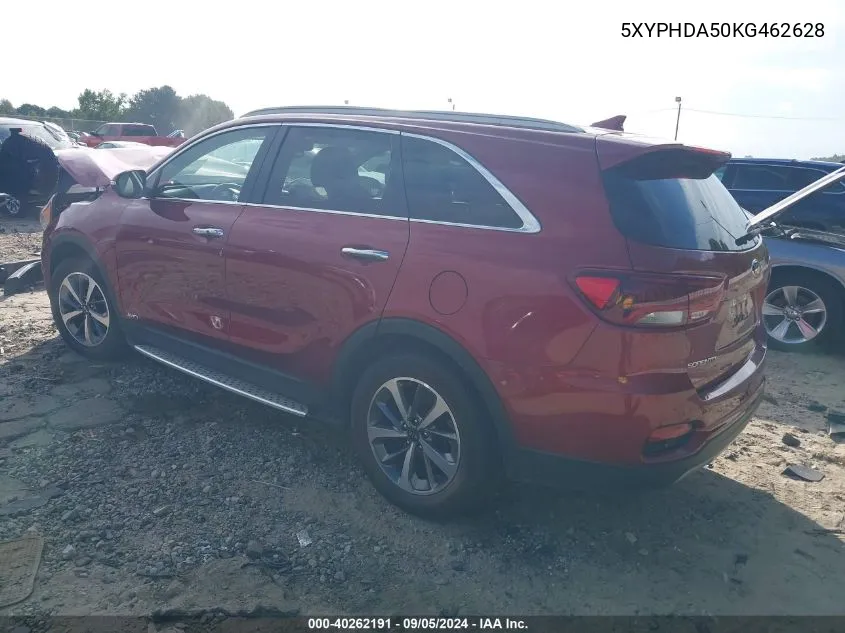 2019 Kia Sorento Ex/Ex Sport VIN: 5XYPHDA50KG462628 Lot: 40262191