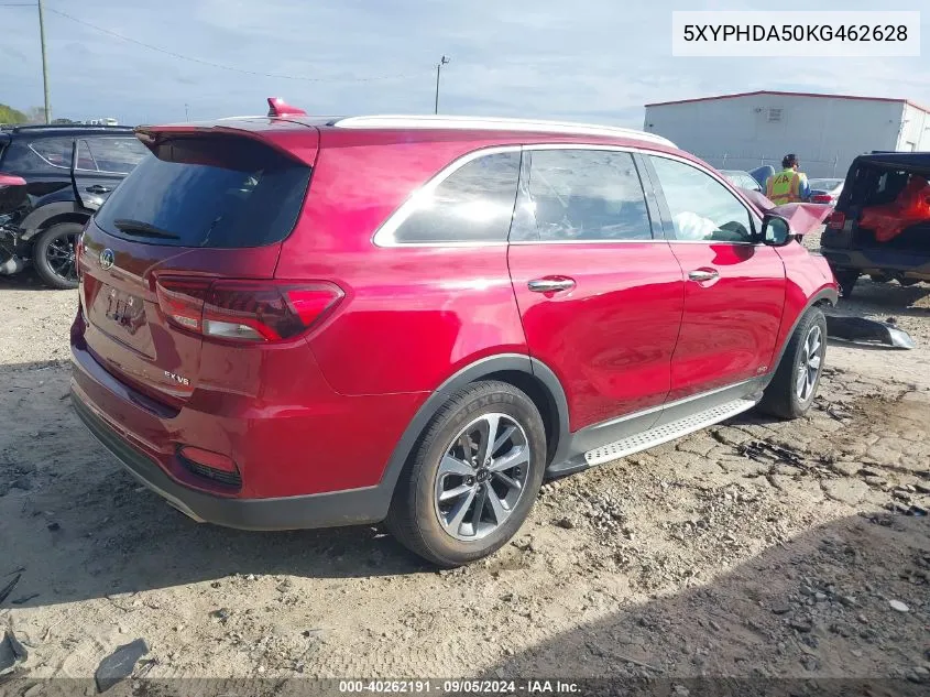 2019 Kia Sorento Ex/Ex Sport VIN: 5XYPHDA50KG462628 Lot: 40262191