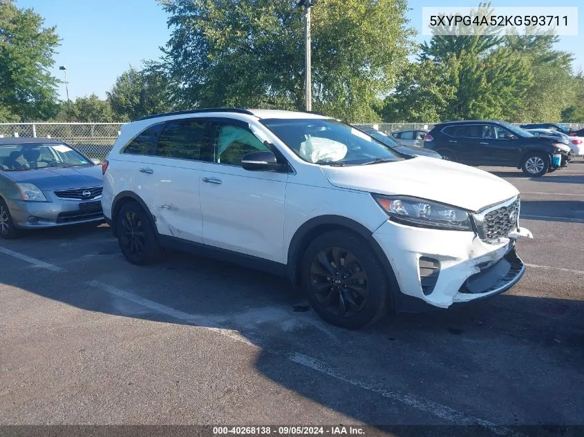 2019 Kia Sorento Lx/S VIN: 5XYPG4A52KG593711 Lot: 40268138