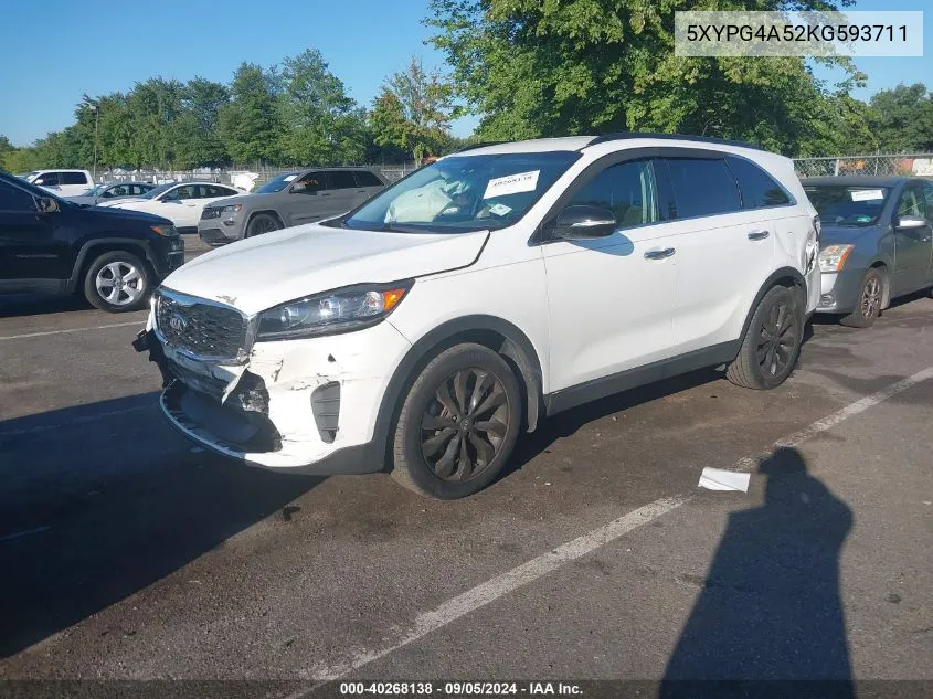 2019 Kia Sorento Lx/S VIN: 5XYPG4A52KG593711 Lot: 40268138