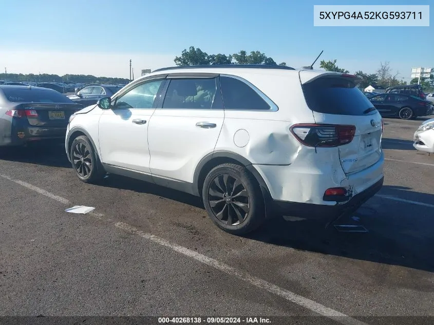 2019 Kia Sorento Lx/S VIN: 5XYPG4A52KG593711 Lot: 40268138