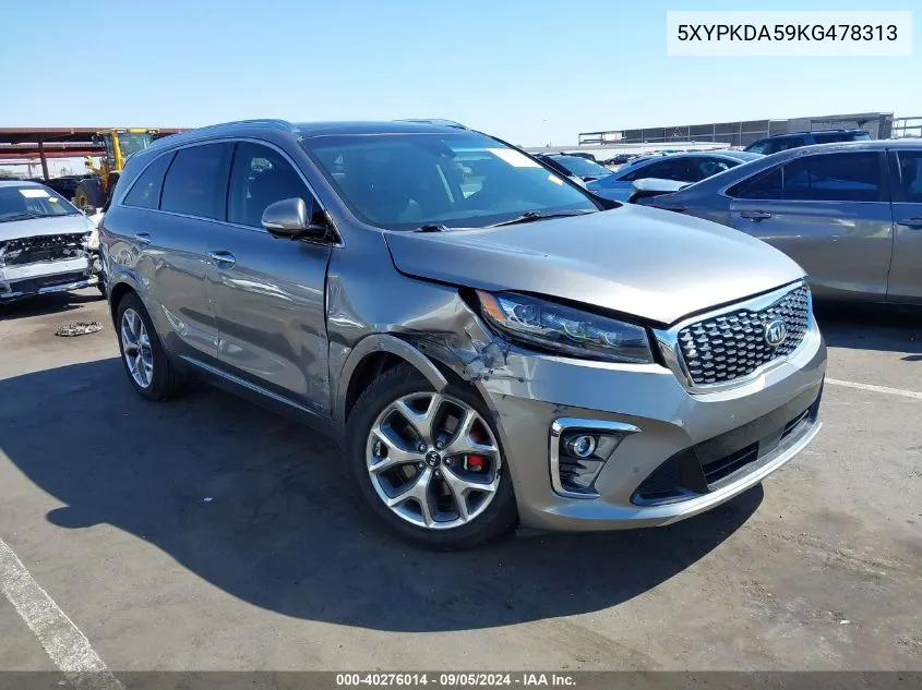 5XYPKDA59KG478313 2019 Kia Sorento 3.3L Sx