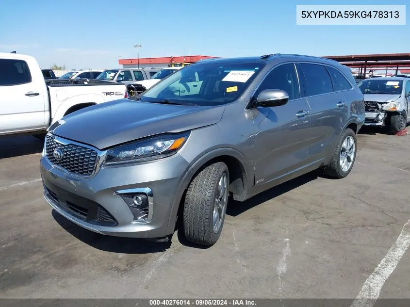 5XYPKDA59KG478313 2019 Kia Sorento 3.3L Sx