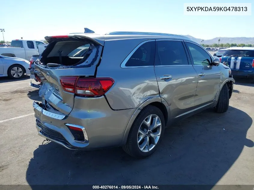 2019 Kia Sorento 3.3L Sx VIN: 5XYPKDA59KG478313 Lot: 40276014