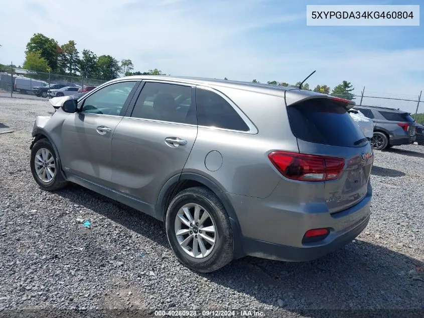 5XYPGDA34KG460804 2019 Kia Sorento 2.4L Lx