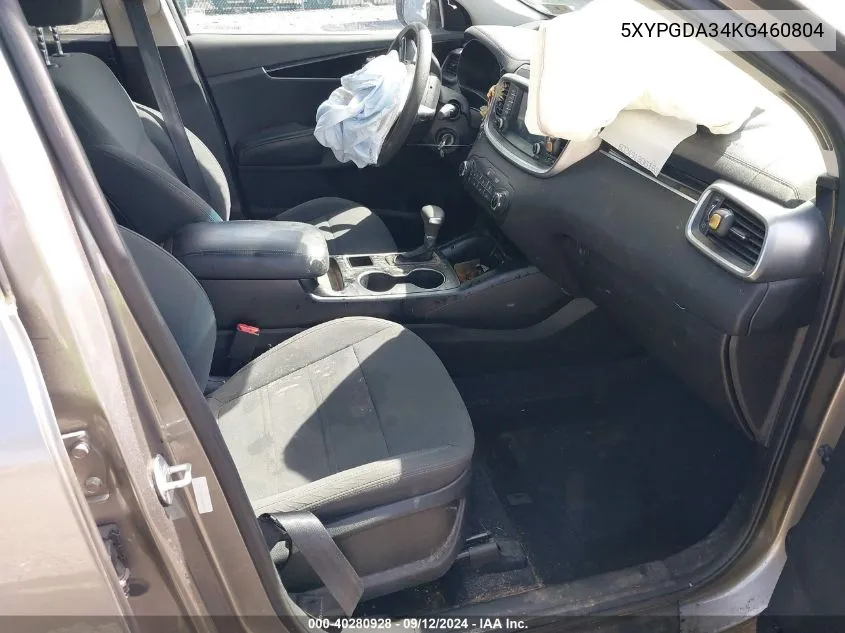 5XYPGDA34KG460804 2019 Kia Sorento 2.4L Lx