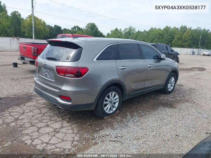 5XYPG4A3XKG538177 2019 Kia Sorento 2.4L L