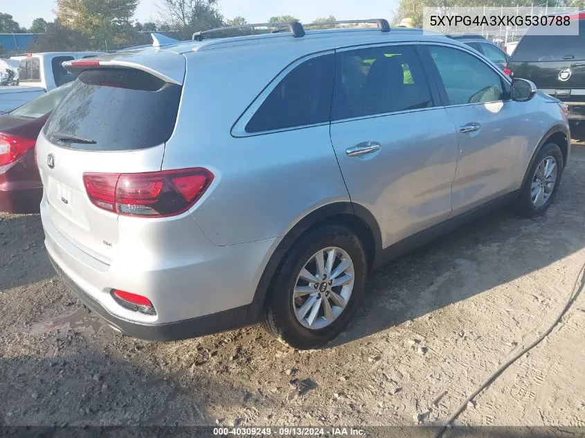 2019 Kia Sorento 2.4L Lx VIN: 5XYPG4A3XKG530788 Lot: 40309249