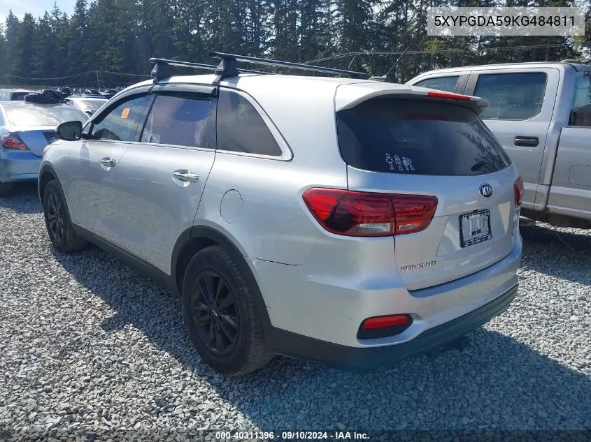 2019 Kia Sorento 3.3L Lx VIN: 5XYPGDA59KG484811 Lot: 40311396