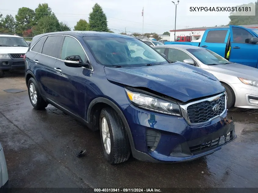 2019 Kia Sorento 3.3L Lx VIN: 5XYPG4A5XKG516181 Lot: 40313941