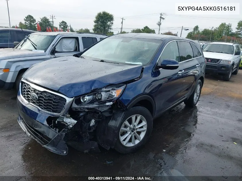 2019 Kia Sorento 3.3L Lx VIN: 5XYPG4A5XKG516181 Lot: 40313941