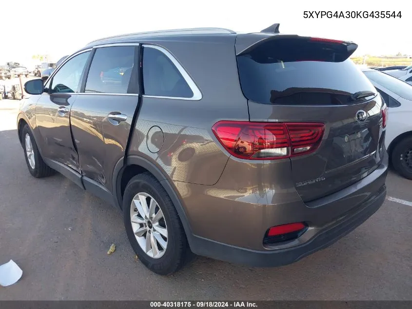 5XYPG4A30KG435544 2019 Kia Sorento 2.4L Lx