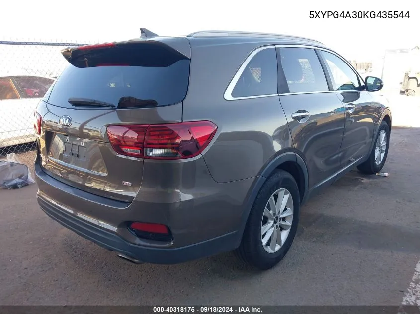 2019 Kia Sorento 2.4L Lx VIN: 5XYPG4A30KG435544 Lot: 40318175