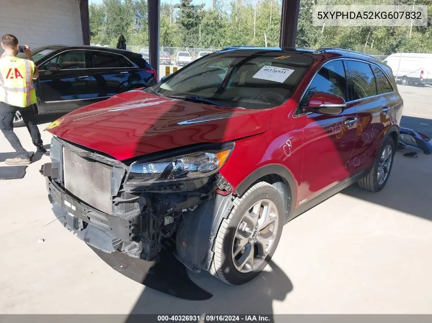 2019 Kia Sorento 3.3L Ex Sport VIN: 5XYPHDA52KG607832 Lot: 40326931