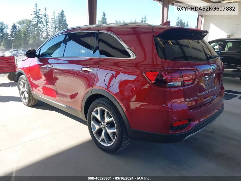 2019 Kia Sorento 3.3L Ex Sport VIN: 5XYPHDA52KG607832 Lot: 40326931