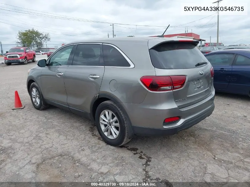 5XYPG4A33KG546735 2019 Kia Sorento 2.4L L