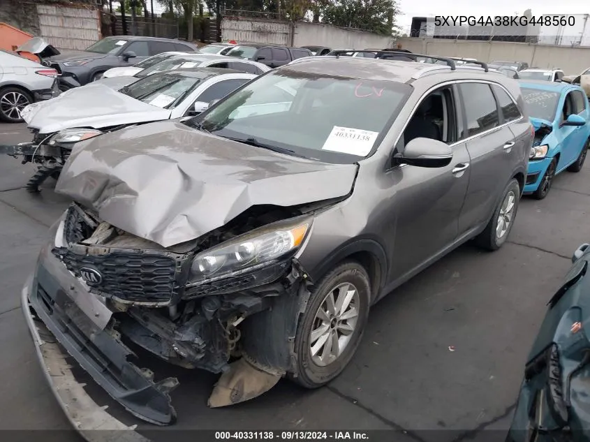 2019 Kia Sorento L/Lx VIN: 5XYPG4A38KG448560 Lot: 40331138