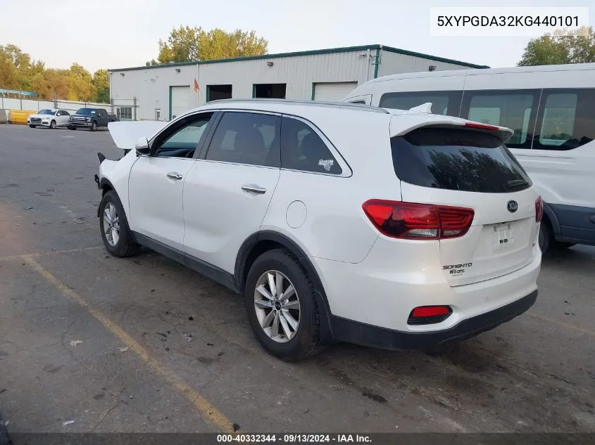 5XYPGDA32KG440101 2019 Kia Sorento L/Lx