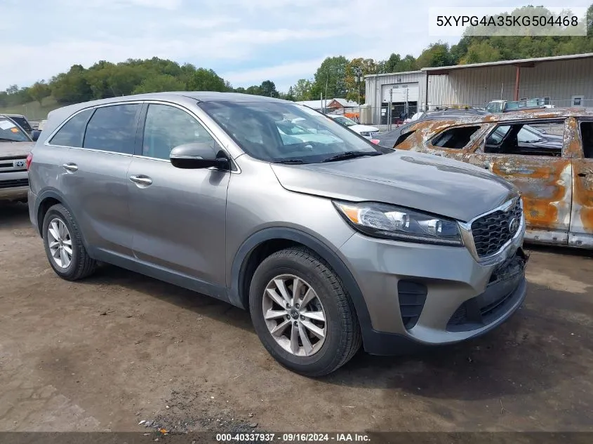 2019 Kia Sorento 2.4L Lx VIN: 5XYPG4A35KG504468 Lot: 40337937