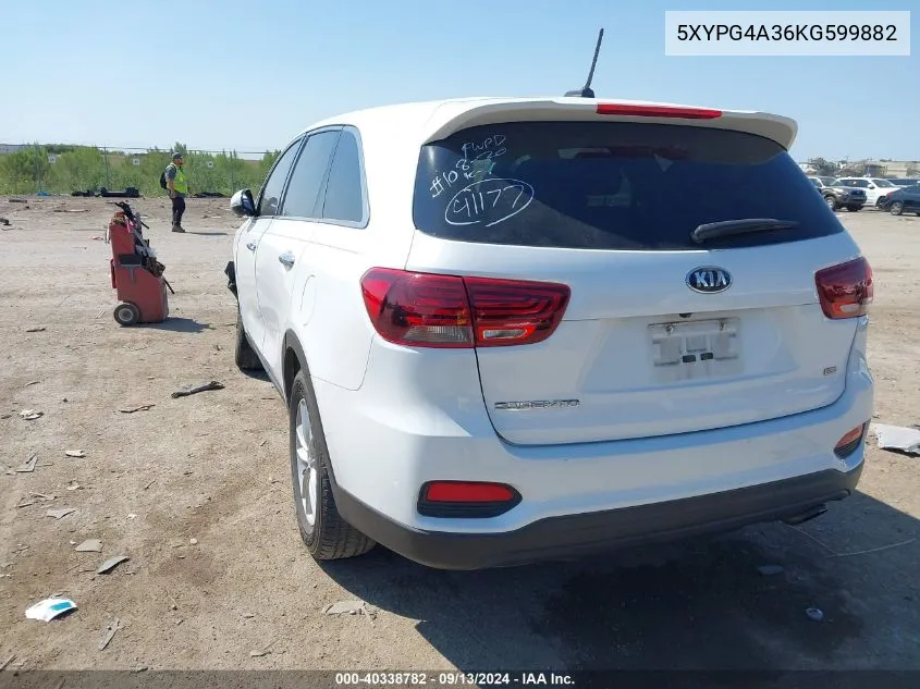 2019 Kia Sorento L/Lx VIN: 5XYPG4A36KG599882 Lot: 40338782