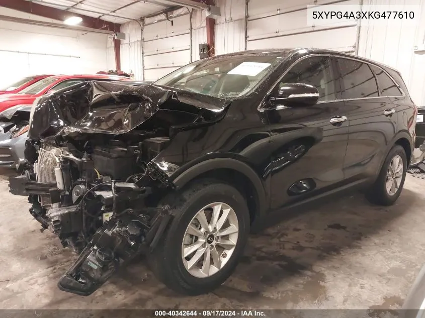 5XYPG4A3XKG477610 2019 Kia Sorento 2.4L L