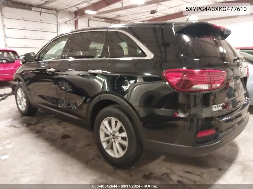 2019 Kia Sorento 2.4L L VIN: 5XYPG4A3XKG477610 Lot: 40342644