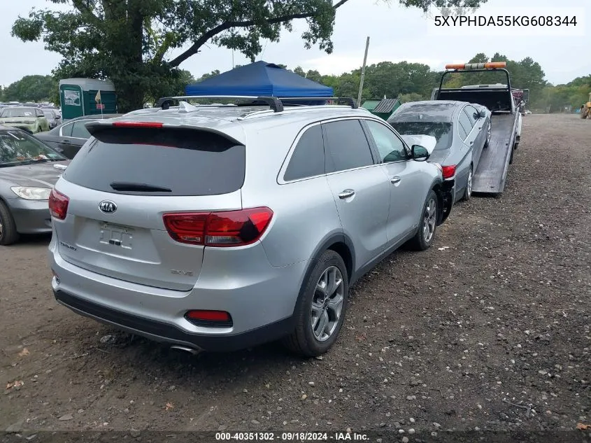 2019 Kia Sorento 3.3L Ex Sport VIN: 5XYPHDA55KG608344 Lot: 40351302